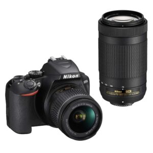 Nikon D3500 DSLR Camera 18-55 and 70-300 Dual lens Memory card and Bag (Black)